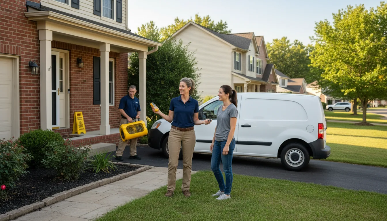 Residential water damage restoration in Sigel, IL
